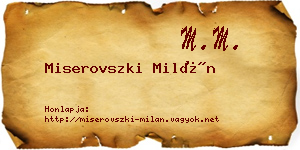 Miserovszki Milán névjegykártya